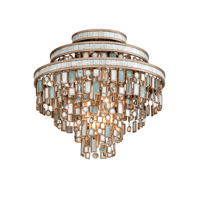 Dolcetti Silver with Mixed Shells Semi Flush Mount - LV LIGHTING