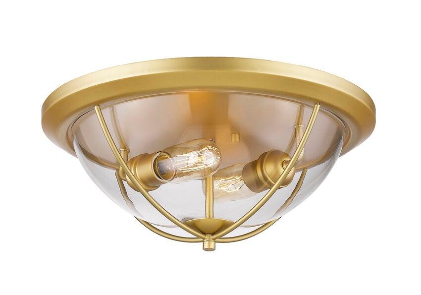 Steel with Clear Glass Retro Shade Round Flush Mount - LV LIGHTING