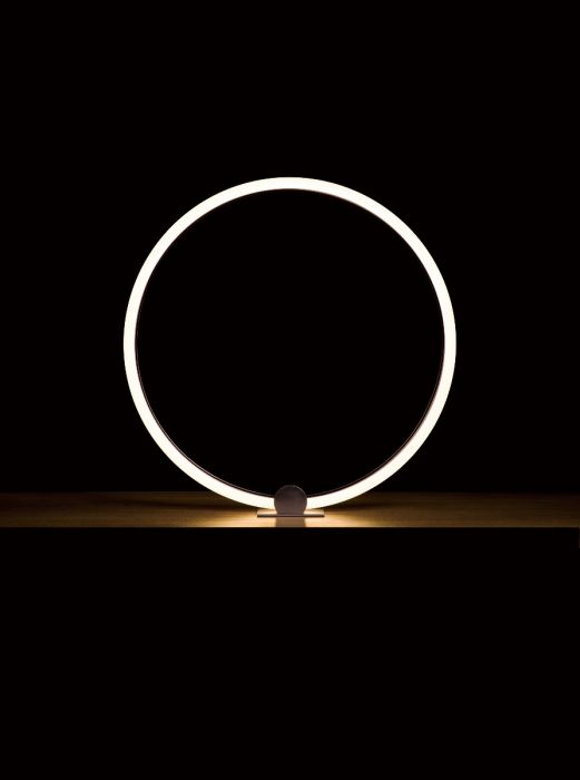 LED Deep Taupe Ring Frame with Acrylic Diffuser Table Lamp