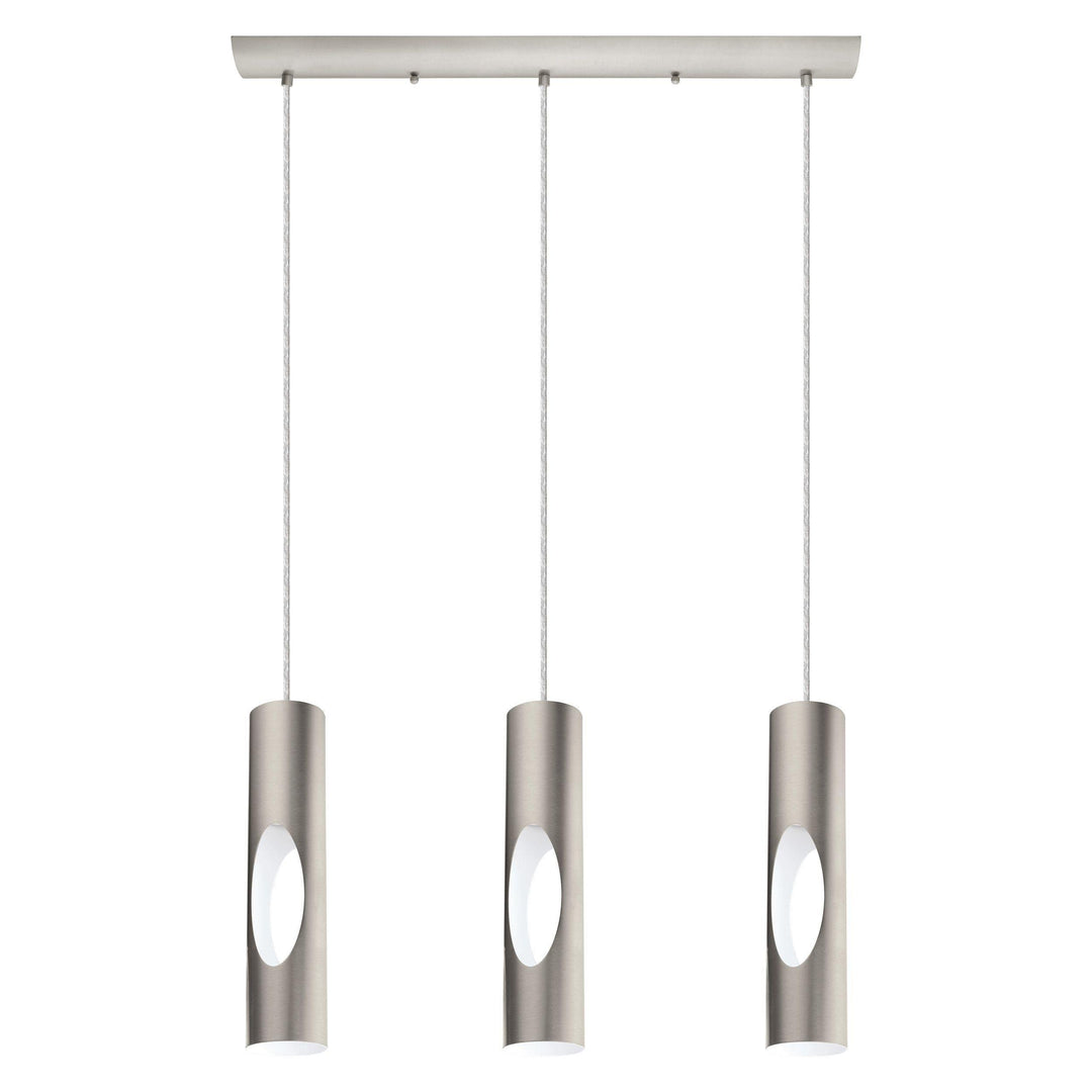 Satin Nickel with White Mini Pendant - LV LIGHTING