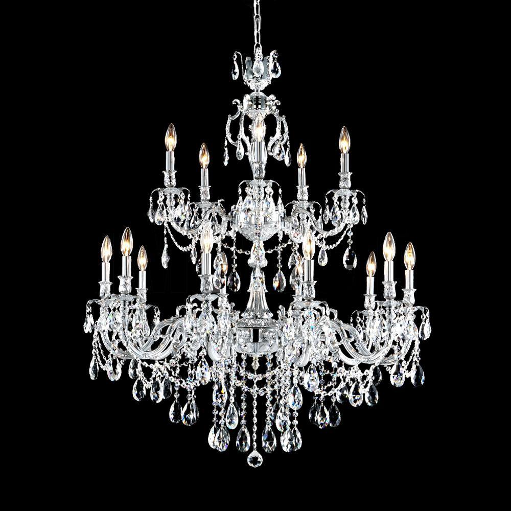 Steel Frame with Crystal Drop and Strand Chandelier - LV LIGHTING