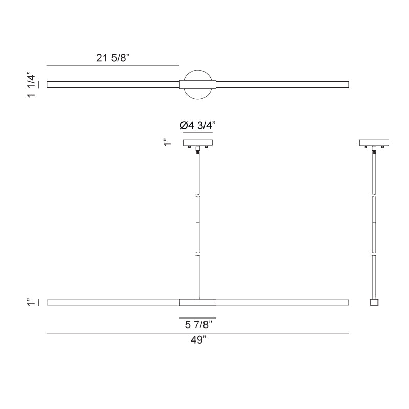 LED Steel Frame Two Tone Linear Pendant