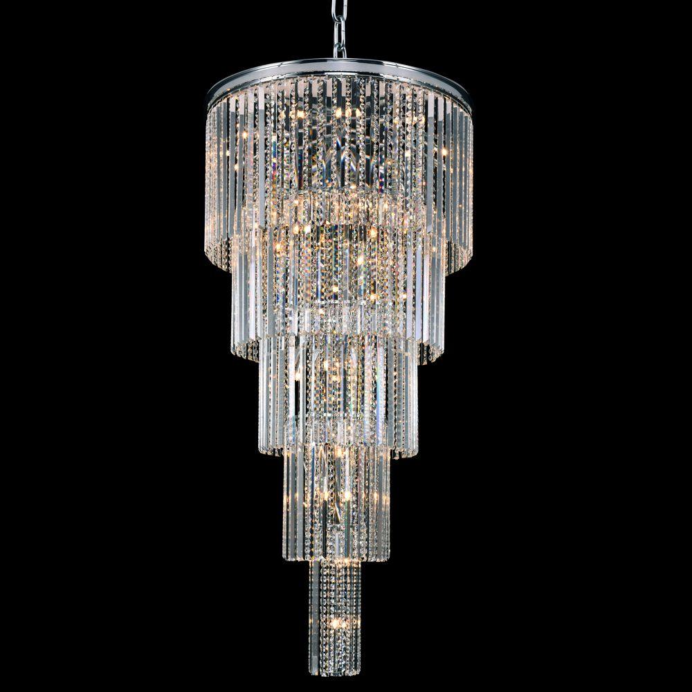 Chrome with Crystal Chandelier - LV LIGHTING