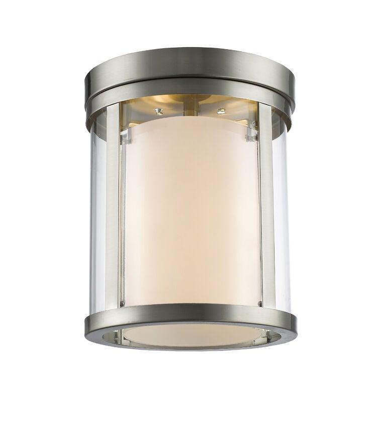 Steel with Clear and Frosted Shade Flush Mount - LV LIGHTING