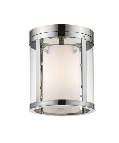 Steel with Clear and Frosted Shade Flush Mount - LV LIGHTING