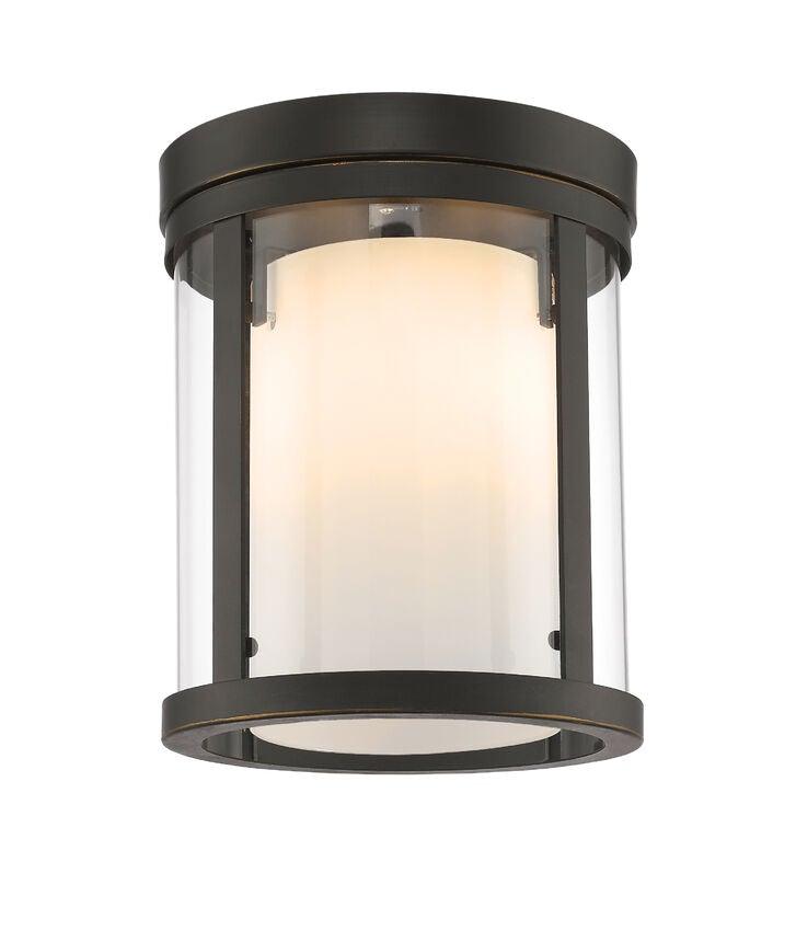 Steel with Clear and Frosted Shade Flush Mount - LV LIGHTING