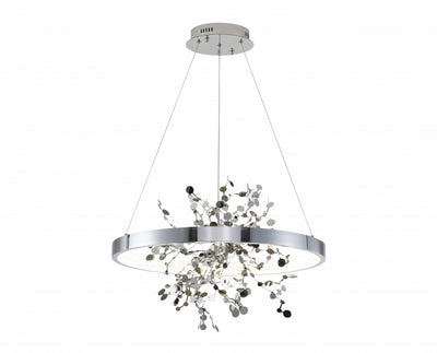 LED Steel Frame with Steel Confetti and Acrylic Diffuser Chandelier