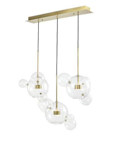 LED Steel Frame with Clear Glass Globes Linear Pendant - LV LIGHTING