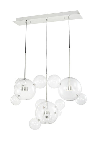 LED Steel Frame with Clear Glass Globes Linear Pendant - LV LIGHTING