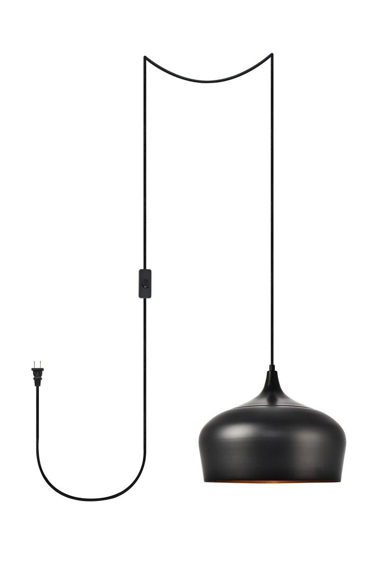 Black Single Light plug-in Pendant - LV LIGHTING
