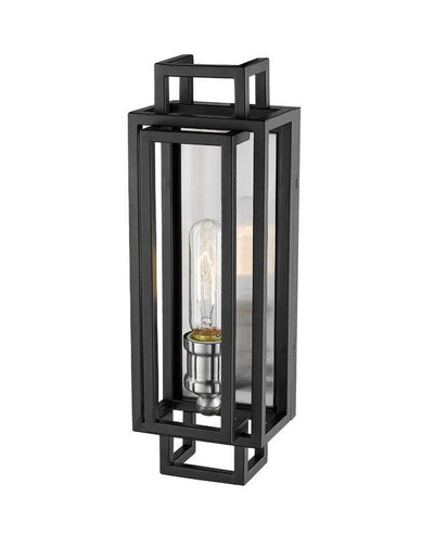 Steel with Caged Rectangle Single Light Wall Sconce - LV LIGHTING