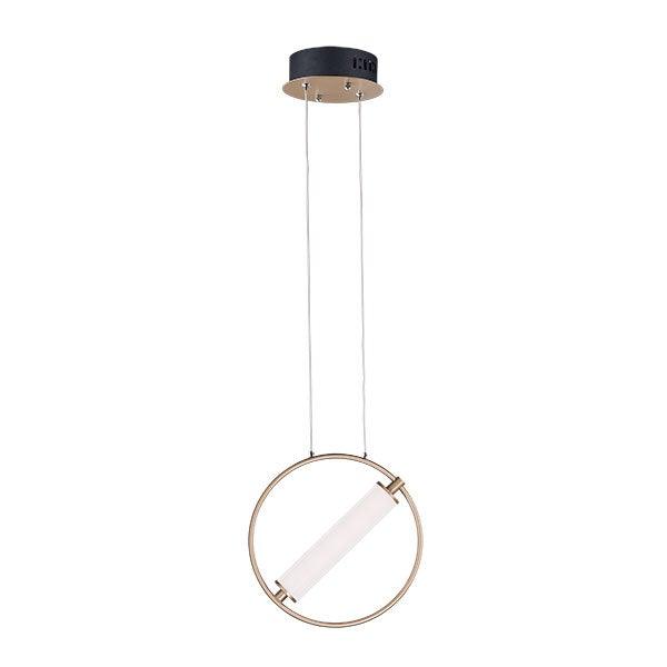LED Black and Soft Gold with Cylinder and Ring Pendant - LV LIGHTING