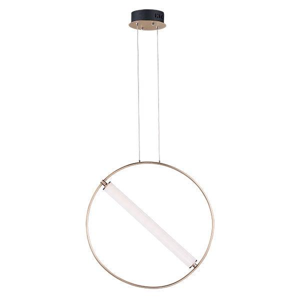 LED Black and Soft Gold with Cylinder and Ring Pendant - LV LIGHTING