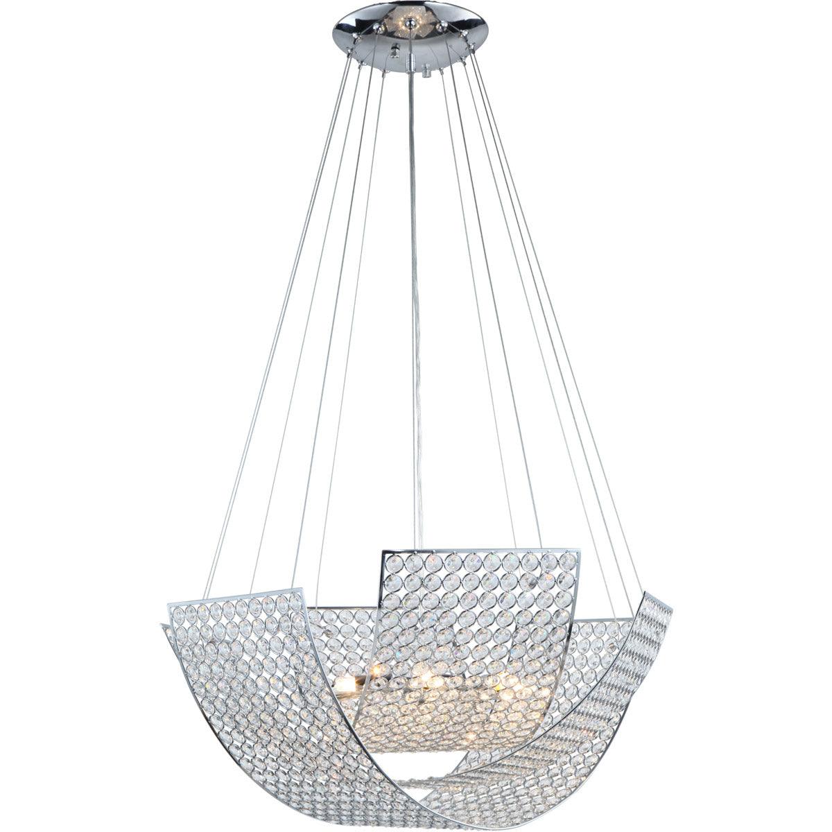Chrome with Clear Dazzling Crystal Floating Chandelier - LV LIGHTING