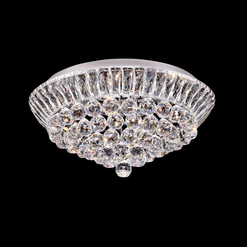 Chrome with Crystal Flush Mount - LV LIGHTING