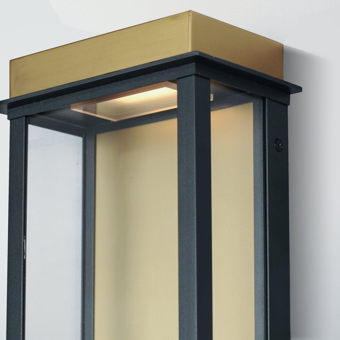 LED Black and Gold Rectangular Frame Outdoor Wall Sconce - LV LIGHTING