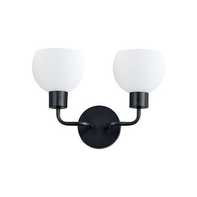 Black with Frosted Shade 2 Light Vanity Light - LV LIGHTING