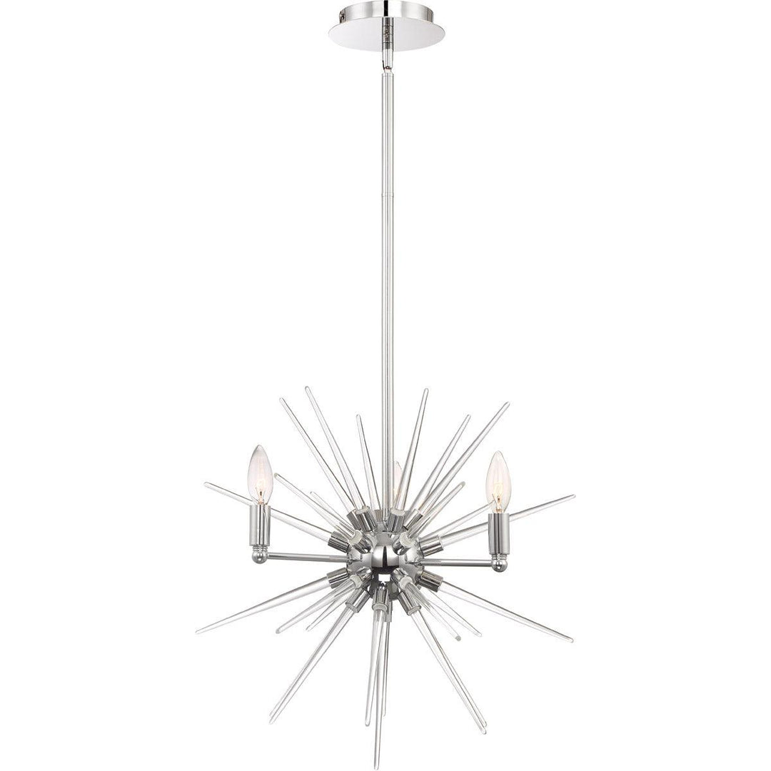 Chrome with Clear Glass Spikes Chandelier - LV LIGHTING
