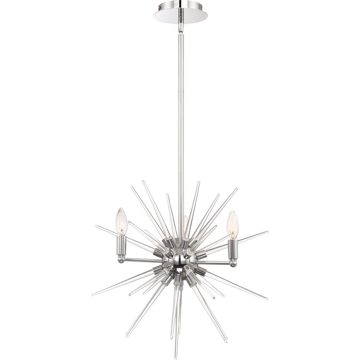 Chrome with Clear Glass Spikes Chandelier - LV LIGHTING