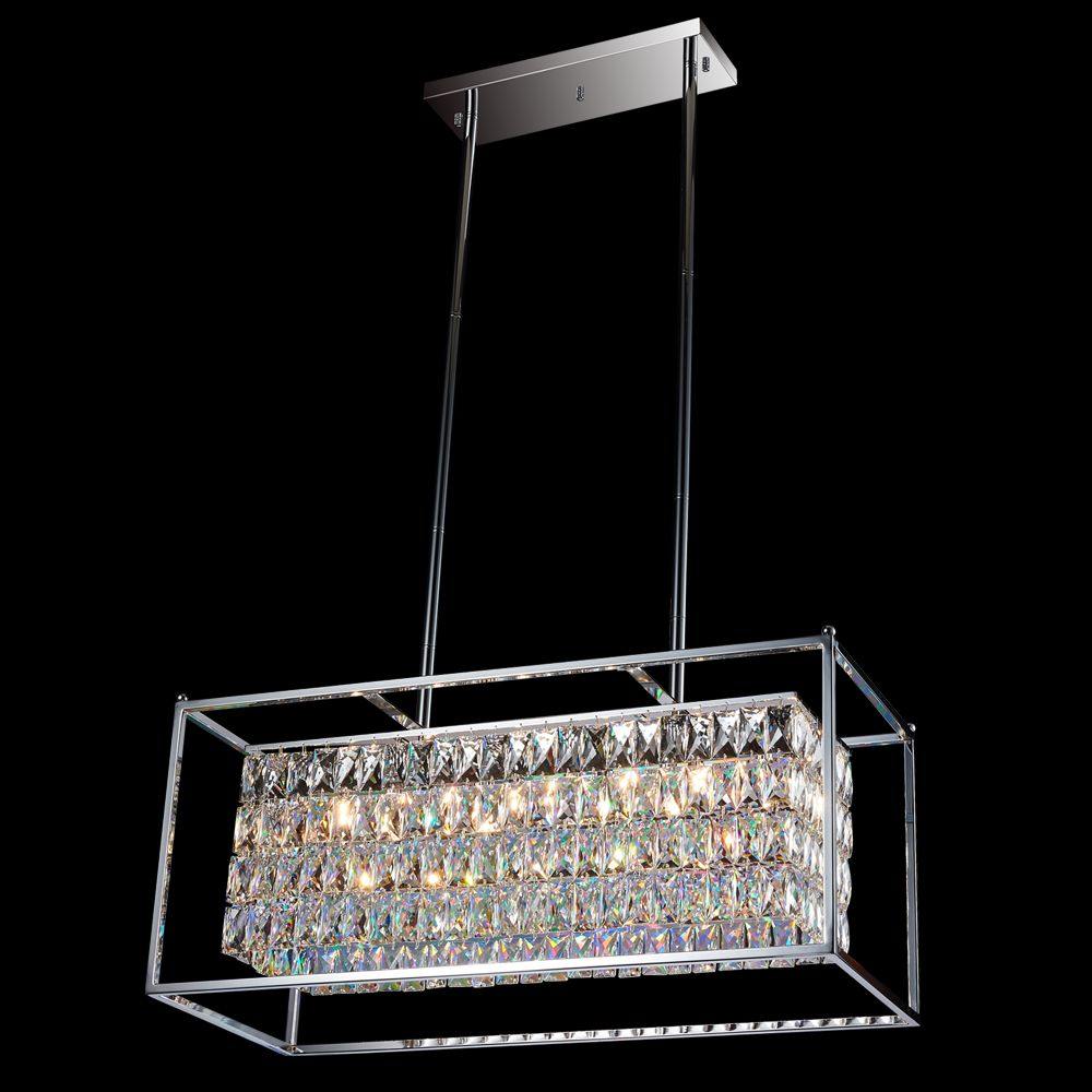 Chrome with Crystal Caged Pendant - LV LIGHTING