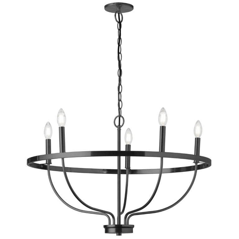 Steel Ring Frame with Curve Arm Chandelier