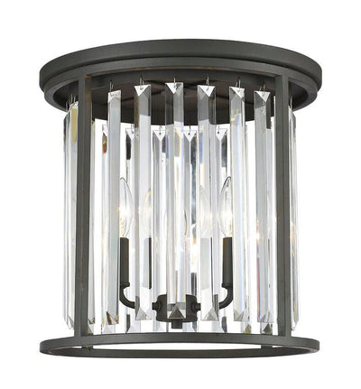 Steel with Long Crystal Caged Flush Mount - LV LIGHTING