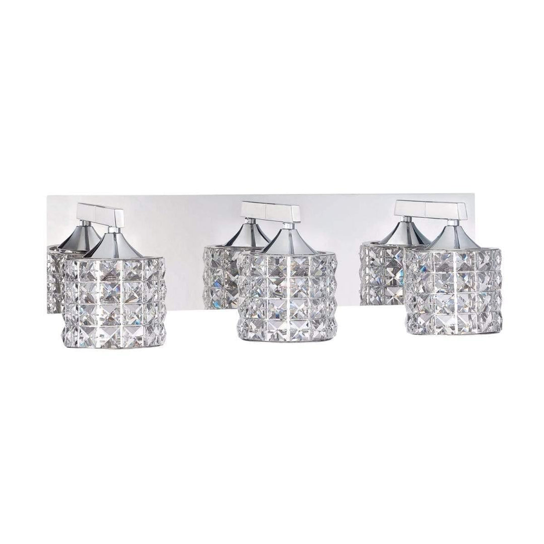 Chrome with Crystal 1 to 5 Light Vanity Light - LV LIGHTING
