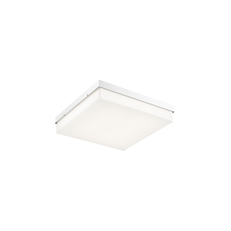 LED Steel Square Frame with Painted White Glass Diffuser Flush Mount