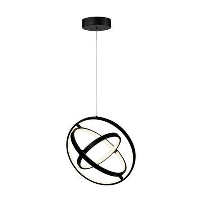 LED Semi Gloss Black Adjustable Rings Pendant - LV LIGHTING