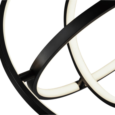 LED Semi Gloss Black Adjustable Rings Pendant - LV LIGHTING