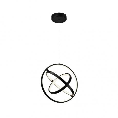 LED Semi Gloss Black Adjustable Rings Pendant - LV LIGHTING