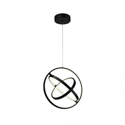 LED Semi Gloss Black Adjustable Rings Pendant - LV LIGHTING