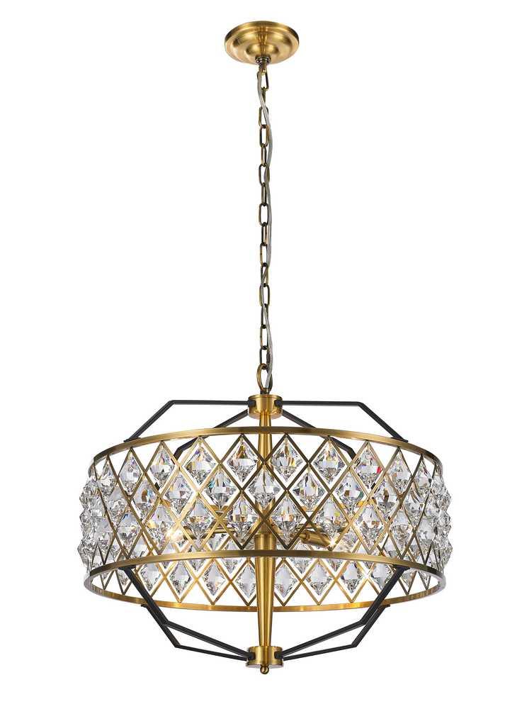 Brass and Black with Crystal Chandelier - LV LIGHTING