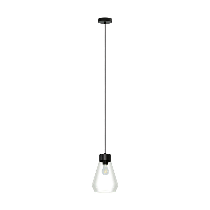Black with Clear Shade Pendant - LV LIGHTING