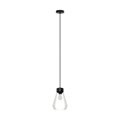 Black with Clear Shade Pendant - LV LIGHTING
