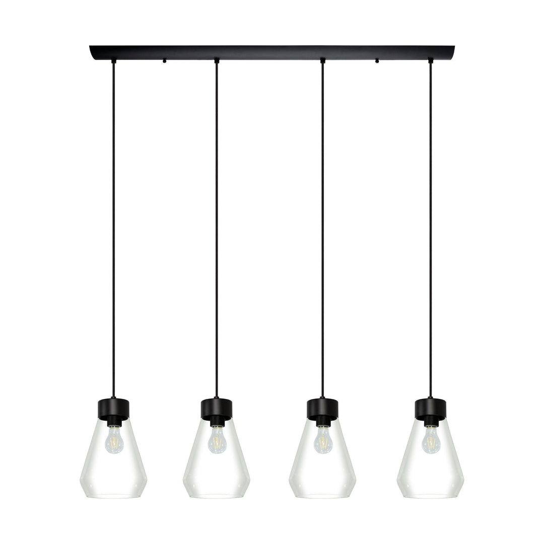 Black with Clear Shade Pendant - LV LIGHTING