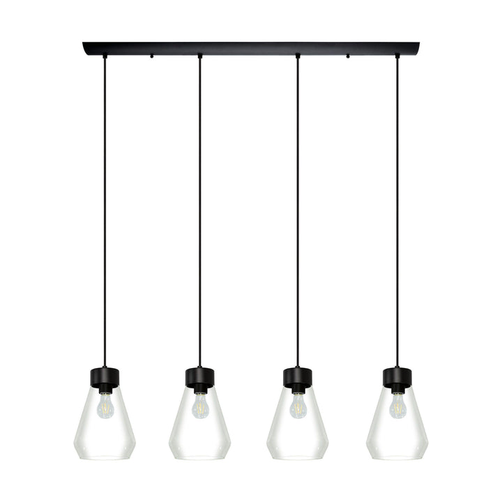Black with Clear Shade Pendant - LV LIGHTING