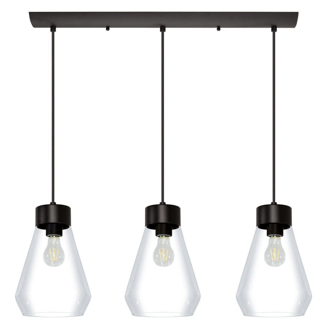 Black with Clear Shade Pendant - LV LIGHTING