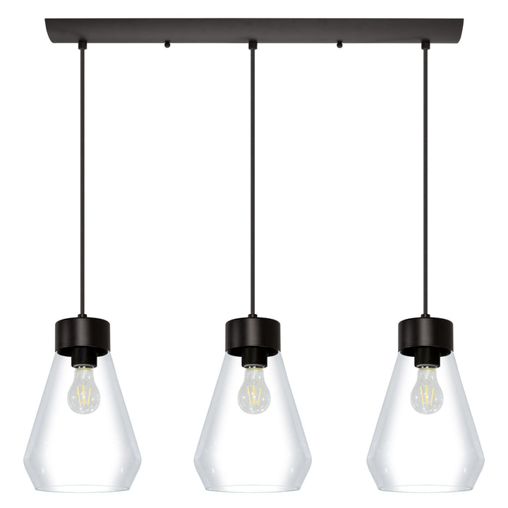 Black with Clear Shade Pendant - LV LIGHTING
