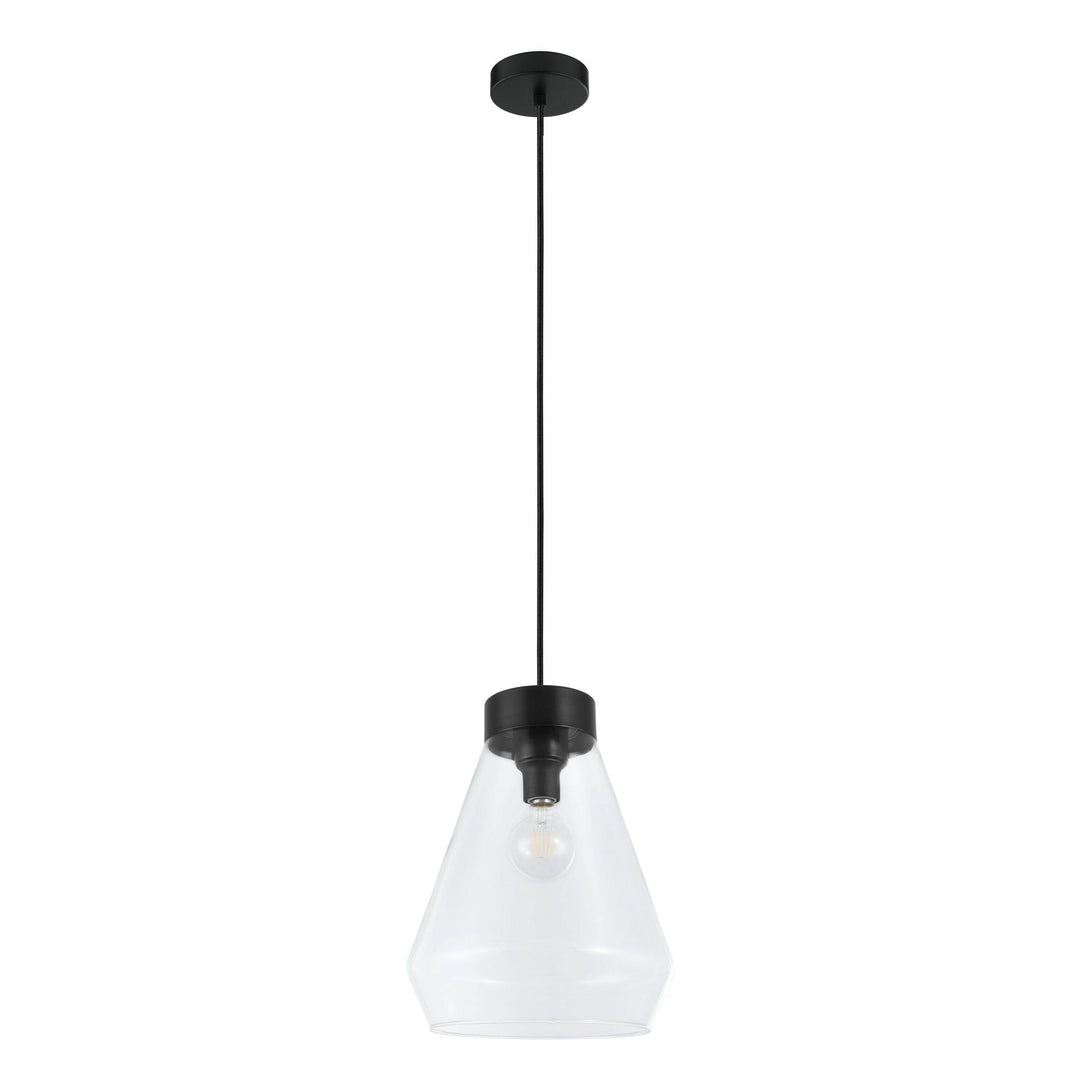 Black with Clear Shade Pendant - LV LIGHTING