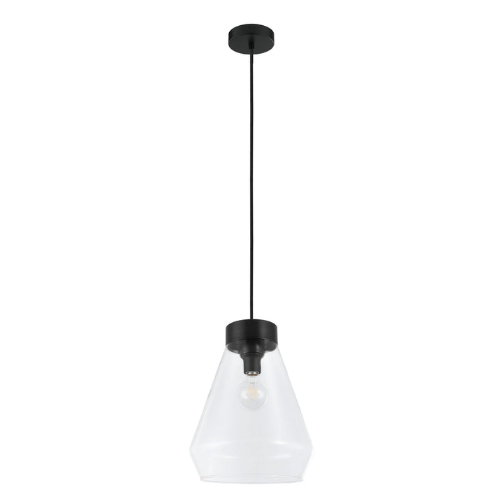 Black with Clear Shade Pendant - LV LIGHTING
