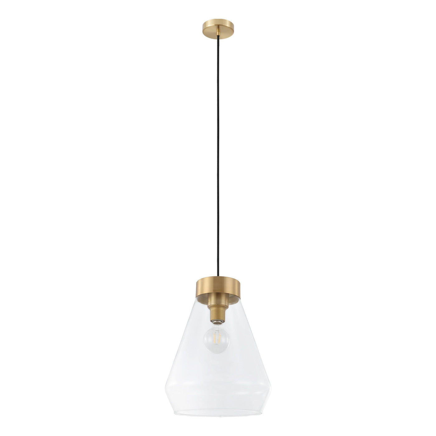 Black with Clear Shade Pendant - LV LIGHTING