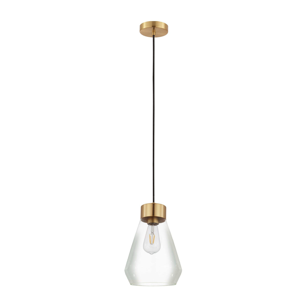 Black with Clear Shade Pendant - LV LIGHTING