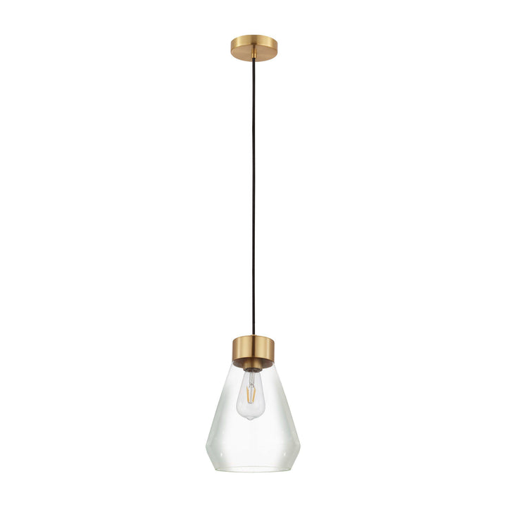 Black with Clear Shade Pendant - LV LIGHTING
