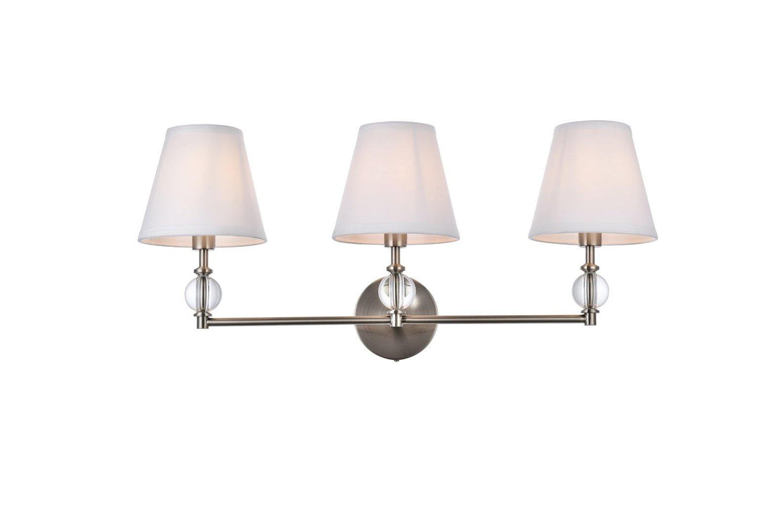 Satin Nickel with White Shade - LV LIGHTING
