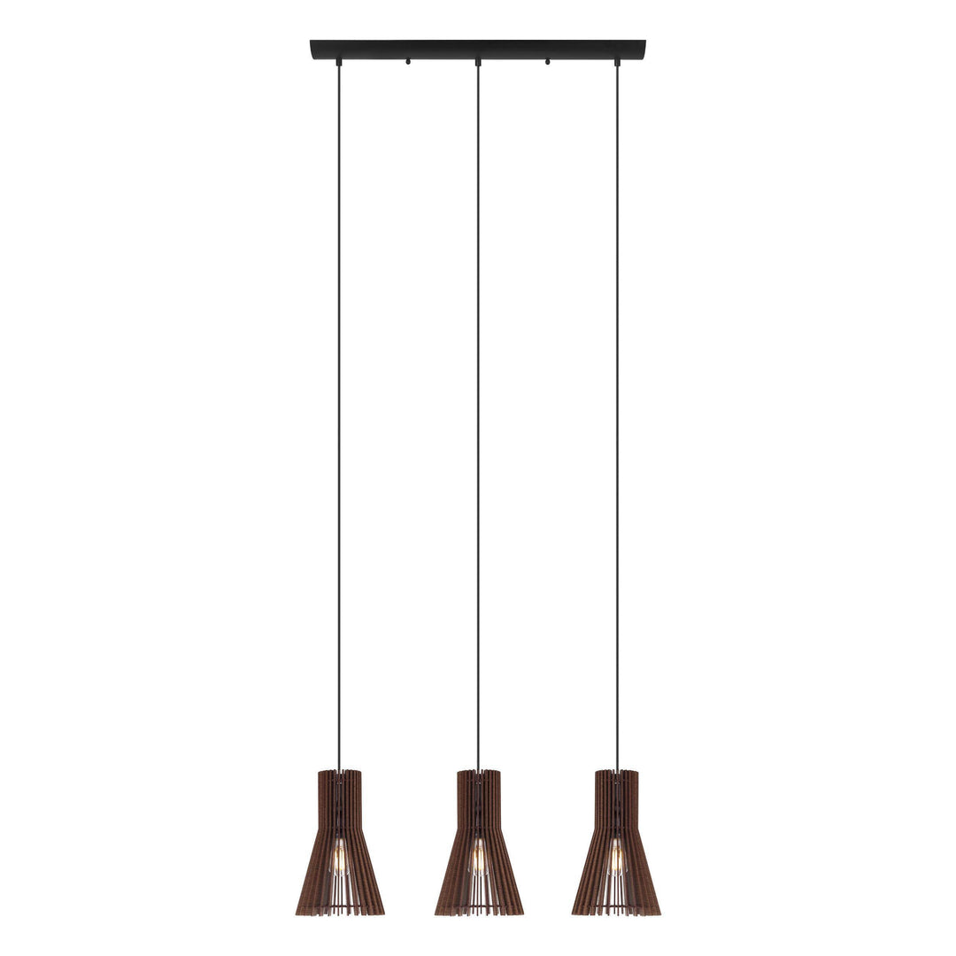 Black with Brown Wood Pendant - LV LIGHTING