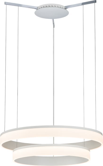 LED Chrome Frame with Vanila White Acrylic Diffuser Double Halo Chandelier