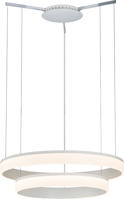 LED Chrome Frame with Vanila White Acrylic Diffuser Double Halo Chandelier