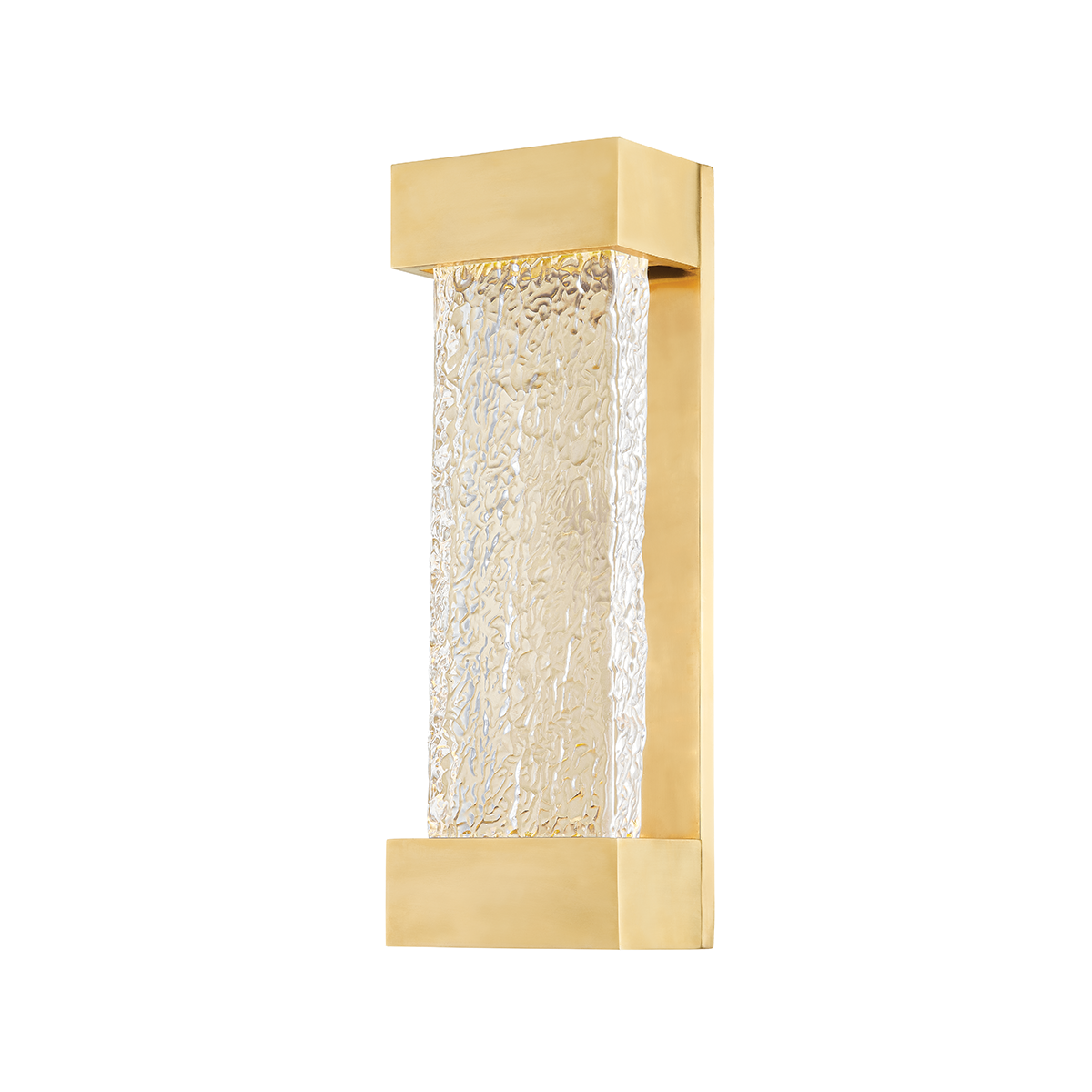 LED Aged Brass Frame with Piastra Glass Diffuser Wall Sconce