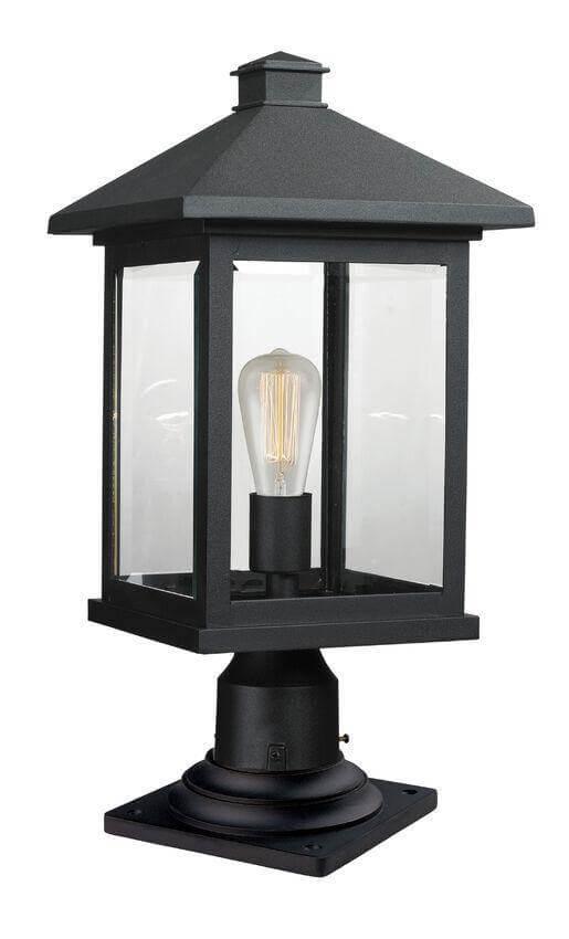 Aluminum with Glass Shade Traditional Pier Mount - LV LIGHTING